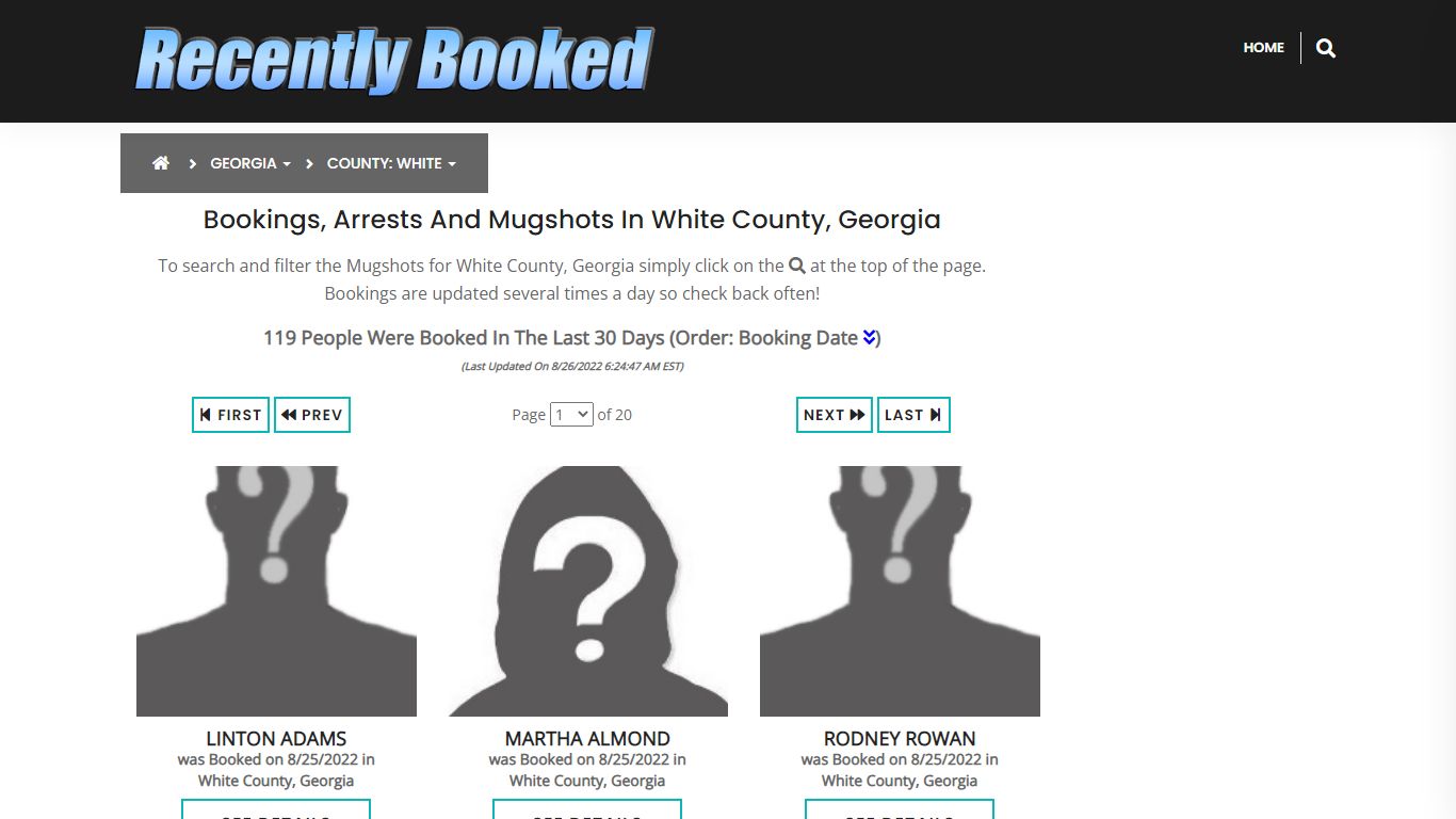 Recent bookings, Arrests, Mugshots in White County, Georgia